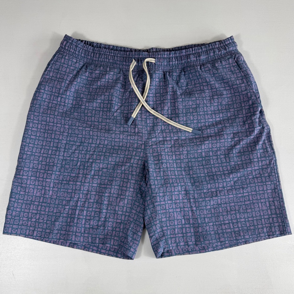 Faherty Shorelite Swim Trunks Mens Medium Recycled Stretch Board Shorts Purple
